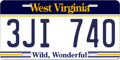 WV license plate 3JI740
