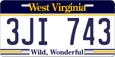 WV license plate 3JI743