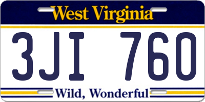WV license plate 3JI760