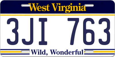 WV license plate 3JI763