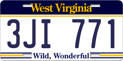 WV license plate 3JI771
