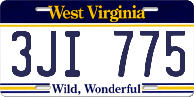 WV license plate 3JI775
