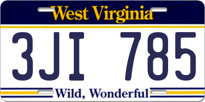 WV license plate 3JI785