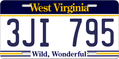 WV license plate 3JI795