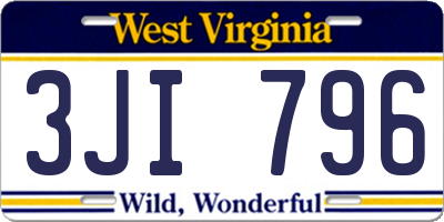 WV license plate 3JI796