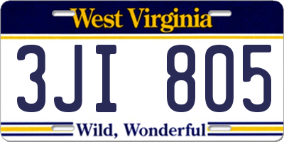 WV license plate 3JI805