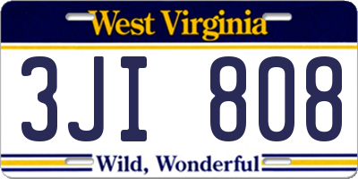 WV license plate 3JI808