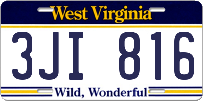WV license plate 3JI816