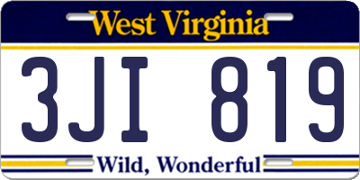 WV license plate 3JI819