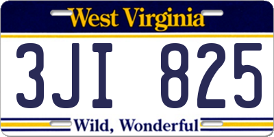 WV license plate 3JI825