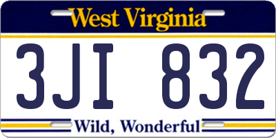 WV license plate 3JI832