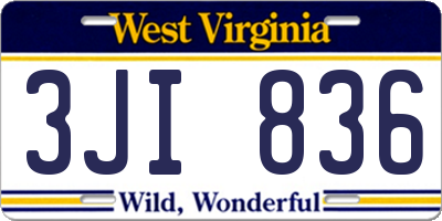 WV license plate 3JI836