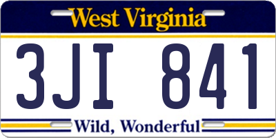 WV license plate 3JI841