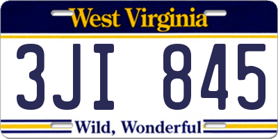 WV license plate 3JI845