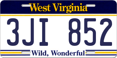 WV license plate 3JI852