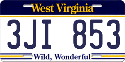 WV license plate 3JI853