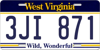 WV license plate 3JI871
