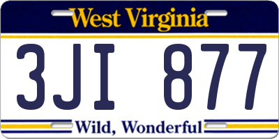 WV license plate 3JI877