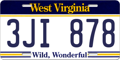 WV license plate 3JI878