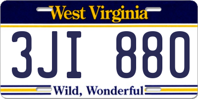 WV license plate 3JI880