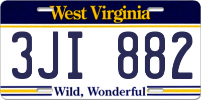 WV license plate 3JI882