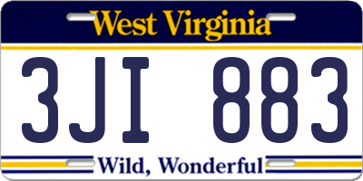 WV license plate 3JI883