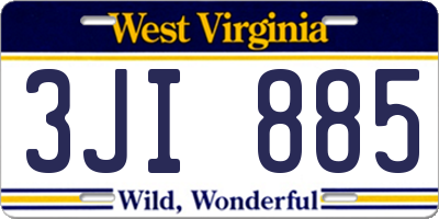 WV license plate 3JI885