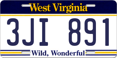WV license plate 3JI891