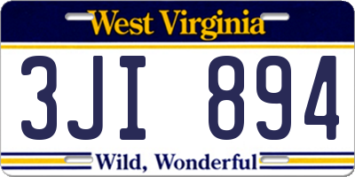 WV license plate 3JI894