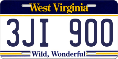 WV license plate 3JI900