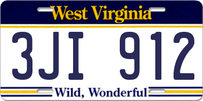 WV license plate 3JI912