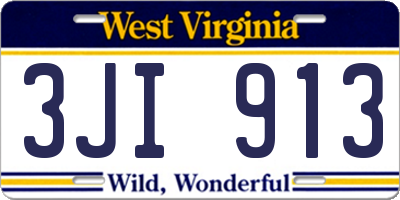 WV license plate 3JI913