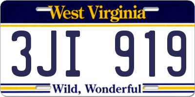 WV license plate 3JI919