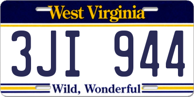WV license plate 3JI944