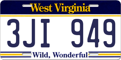 WV license plate 3JI949