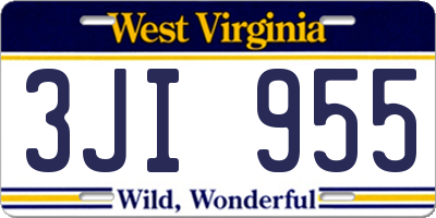 WV license plate 3JI955