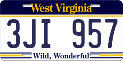 WV license plate 3JI957