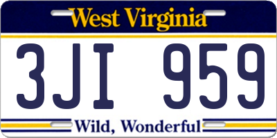 WV license plate 3JI959