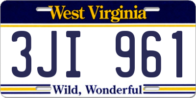WV license plate 3JI961