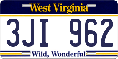 WV license plate 3JI962