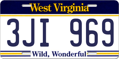 WV license plate 3JI969
