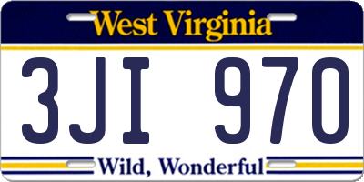 WV license plate 3JI970