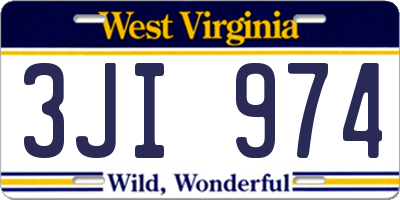 WV license plate 3JI974