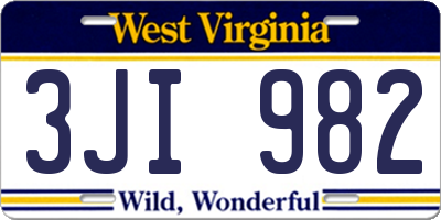 WV license plate 3JI982