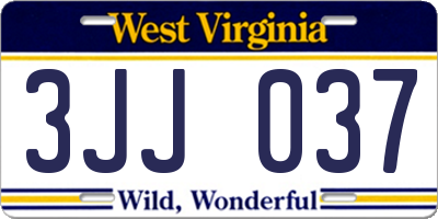 WV license plate 3JJ037