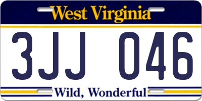 WV license plate 3JJ046