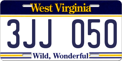 WV license plate 3JJ050