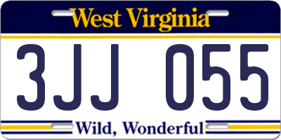 WV license plate 3JJ055