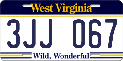 WV license plate 3JJ067