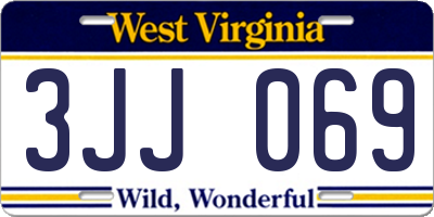 WV license plate 3JJ069
